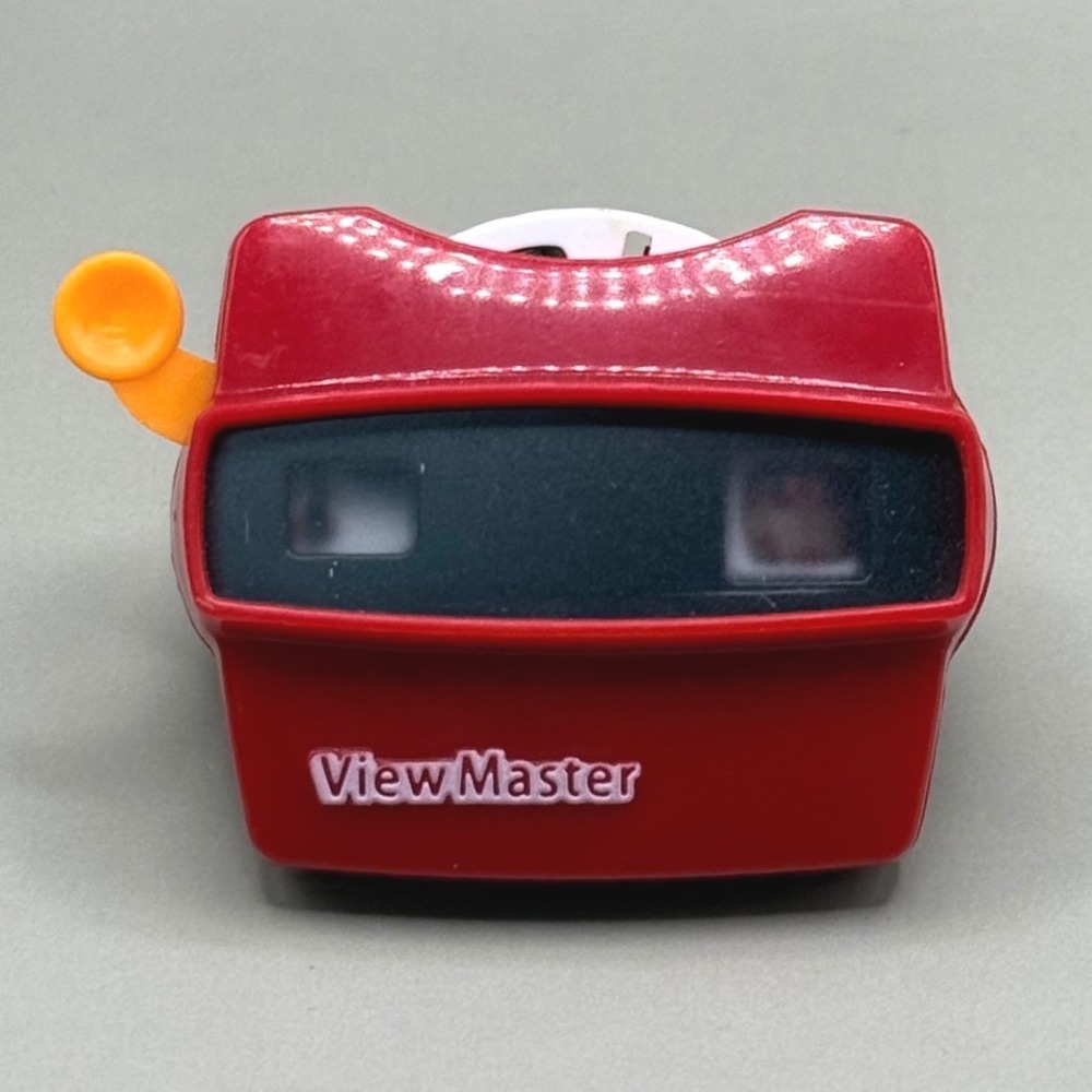 World's Smallest Viewmaster Viewer Miniature Red Toy Super Impulse - Works!